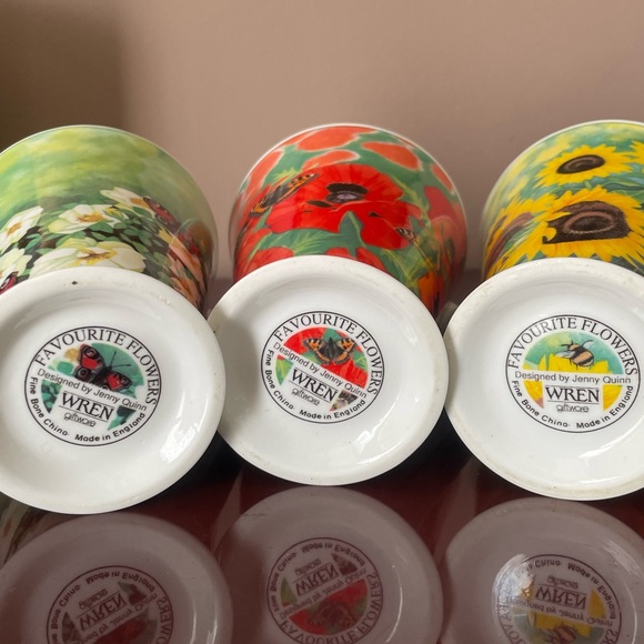 WREN Giftware Favorite Flowers Designed By Jenny Quinn Fine Bone China Mug Set 6 - Picture 5 of 8